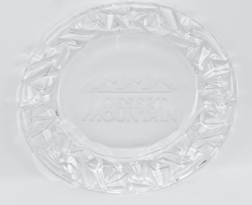 TIFFANY & CO Rock Cut Crystal 8"Salad Dessert Etched Commemorative Plate